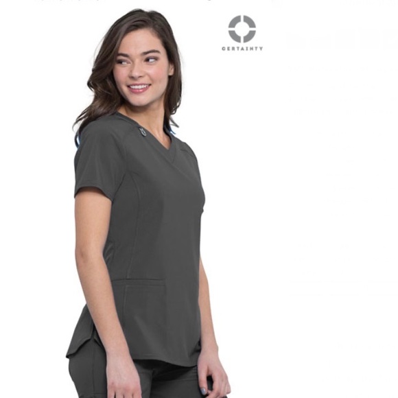 Infinity Vneck Scrub Top (Pewter) - Picture 3 of 5